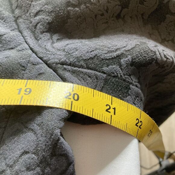 J Jill Women's‎ Gray Jacquard Floral Jacket Size 12 Retro Textured Elegant Boho - Picture 12 of 13